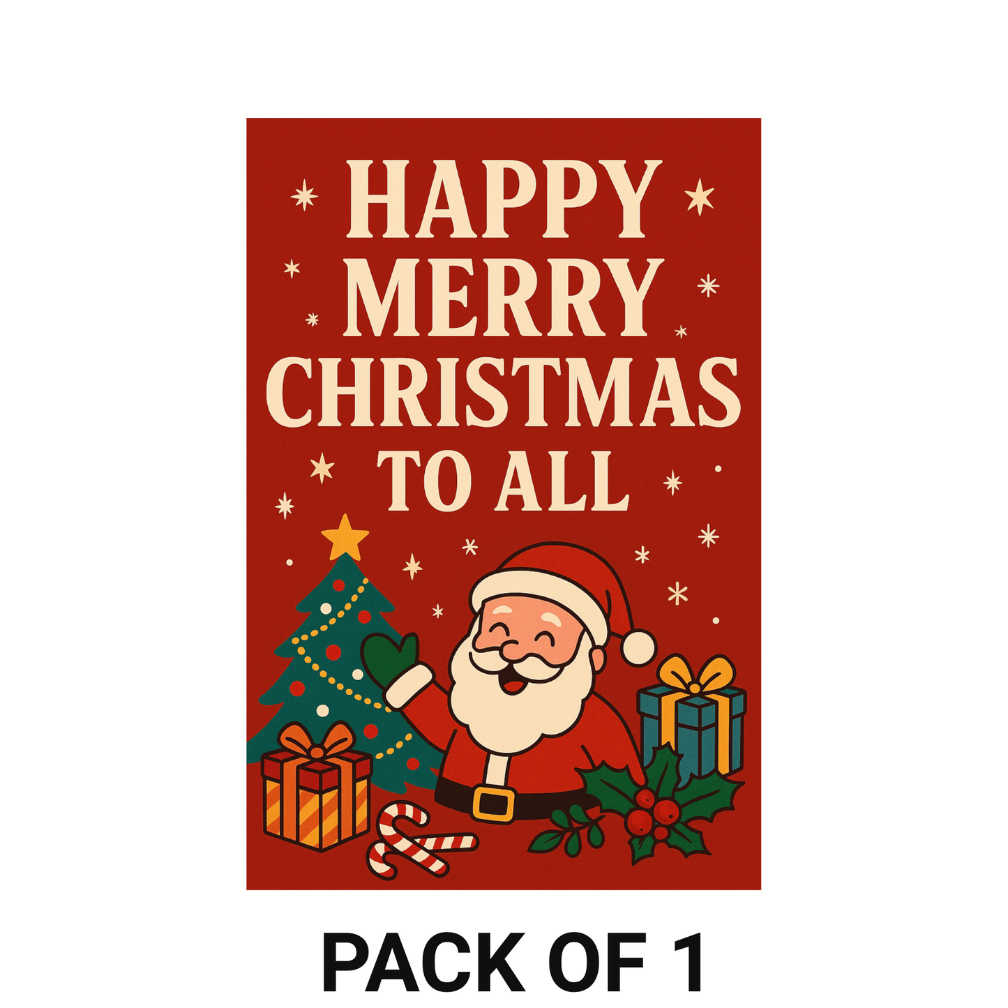 Smeeps Merry Christmas Wall Poster – 30.48 x 45.72 cm Festive Santa & Gifts Decoration | Holiday Home & Office Wall Art | Premium Print & Durable Finish