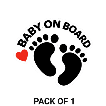 Smeeps Baby On Board Footprint Vinyl Sticker – 15.24 × 13.47 cm (6 × 5.3 Inch) Waterproof Car Decal | Cute Baby Safety Sticker | UV Resistant Wash Proof | Pack of 1