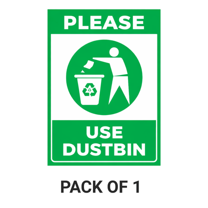 Smeeps Please Use Dustbin Sticker – 13.97 × 10.16 cm (5.5 × 4 Inch) Cleanliness Awareness Vinyl Sign | Waterproof UV Resistant Wash Proof Durable