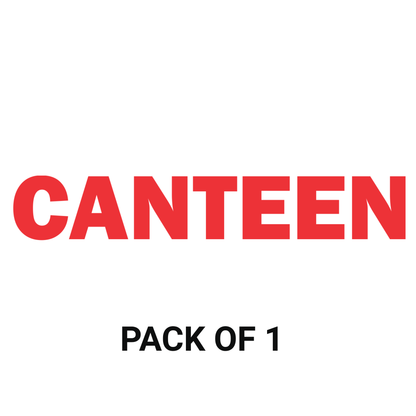 Smeeps Canteen Sticker – 12 x 2 cm Red Text Label | Waterproof & Durable Vinyl Sign for Offices, Schools & Canteens