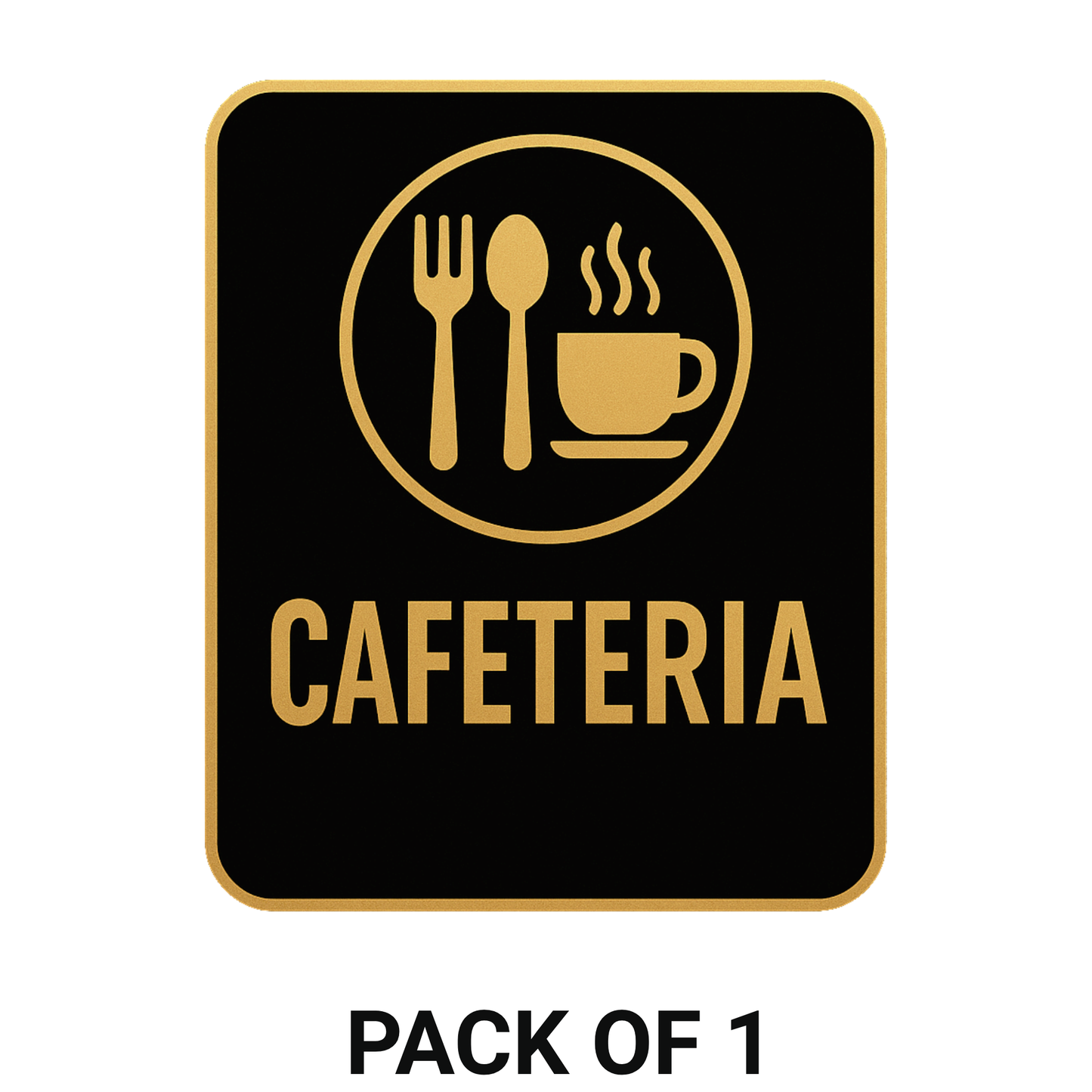 Smeeps Cafeteria Door Sticker – 12.7 x 15.24 cm Office Signage | Gold & Black Premium Vinyl | Waterproof, Durable & Easy to Apply