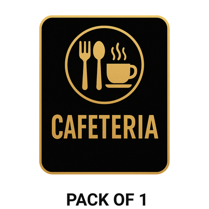 Smeeps Cafeteria Door Sticker – 12.7 x 15.24 cm Office Signage | Gold & Black Premium Vinyl | Waterproof, Durable & Easy to Apply