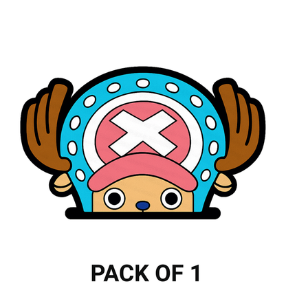 Smeeps Chopper Peeking Sticker – 11.94 x 7.62 cm Car Rear Glass Peek Decal | Cute One Piece Anime Vinyl | Waterproof & UV-Resistant