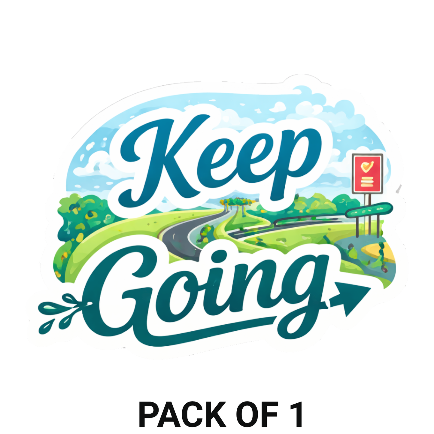 Smeeps Keep Going Sticker – 10.16 × 7.62 cm (4 × 3 Inch) Motivational Quote Vinyl Sticker | Waterproof UV Resistant Wash Proof Durable