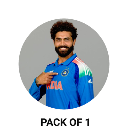 Smeeps Ravindra Jadeja Sticker – 10.16 cm (4 Inch) Indian Cricketer Vinyl Car & Bike Sticker | Team India Jersey Design | Waterproof & UV Resistant