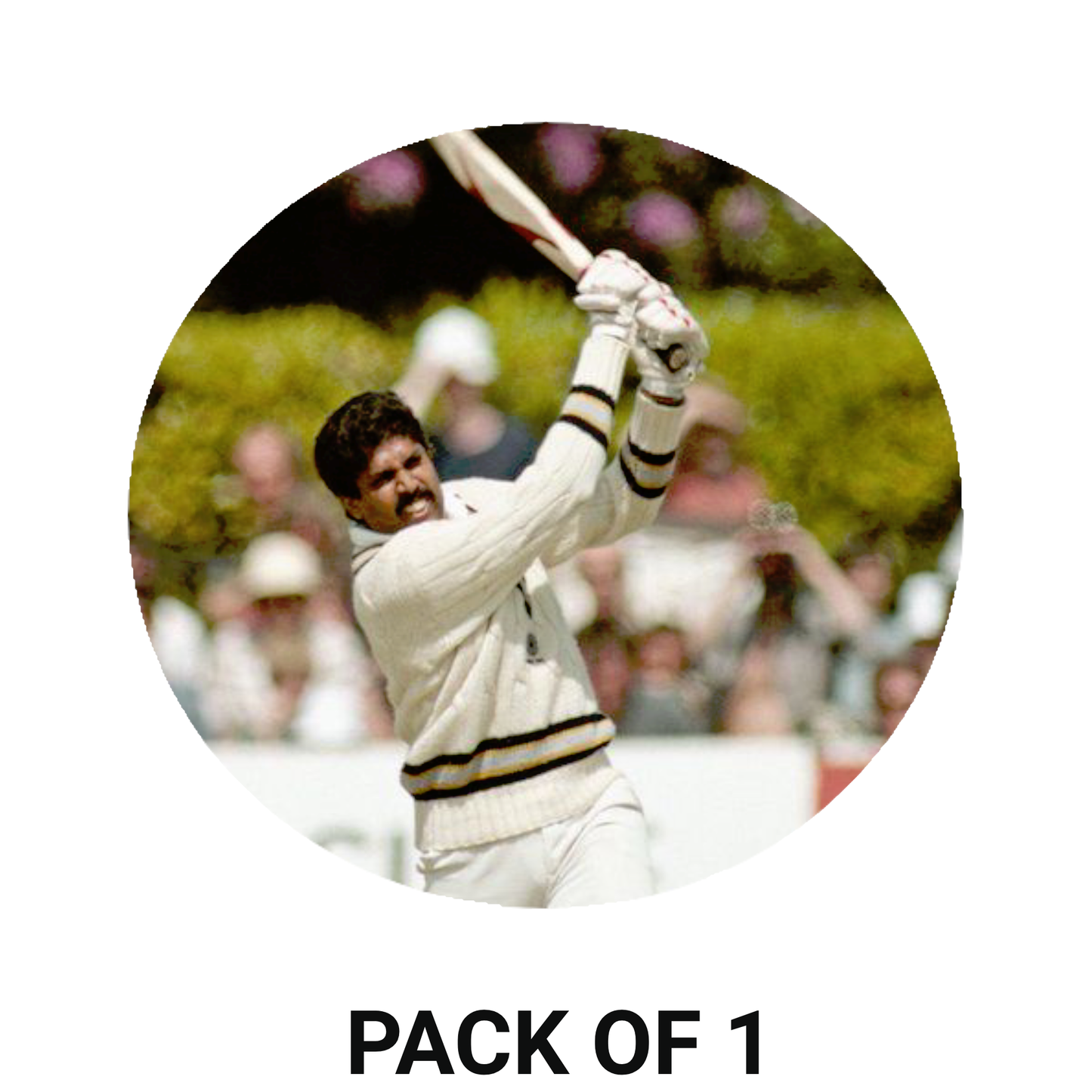 Smeeps Kapil Dev Classic Batting Sticker – 10.16 cm (4 Inch) Legendary Indian Cricketer Vinyl Car & Bike Decal | Waterproof UV Resistant