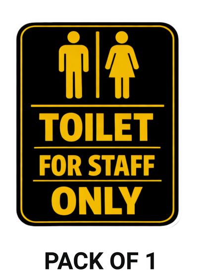 Smeeps Toilet for Staff Only Notice Sticker – 17.78 × 14.23 cm (7 × 5.6 Inch) Waterproof Vinyl Washroom Sign | UV Resistant Washproof Staff Toilet Sticker | Pack of 1