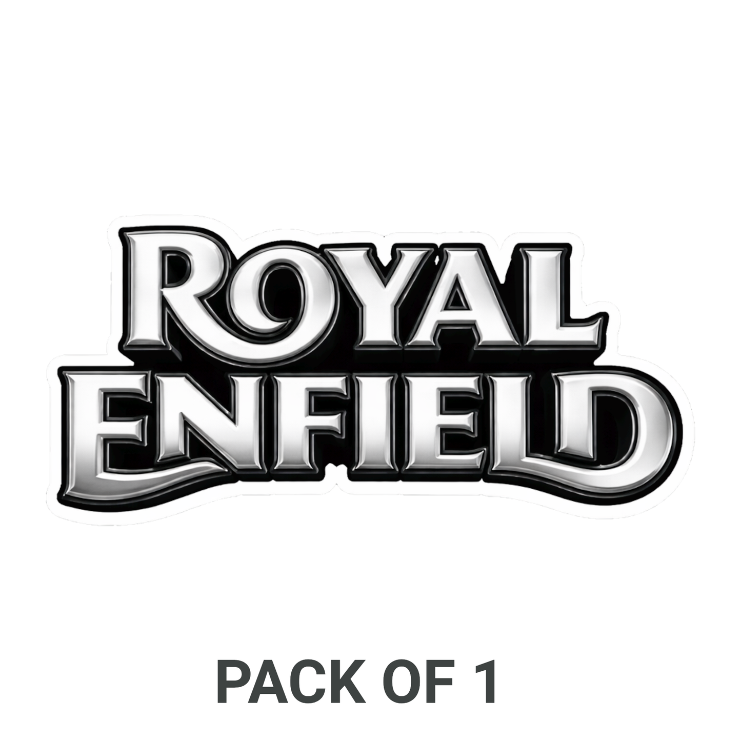 Smeeps Royal Enfield Sticker – 12.7 × 6.1 cm (5 × 2.4 Inch) Premium Vinyl Decal | Metallic Classic Bike Logo Design | Waterproof UV Resistant Wash Proof | Pack of 1