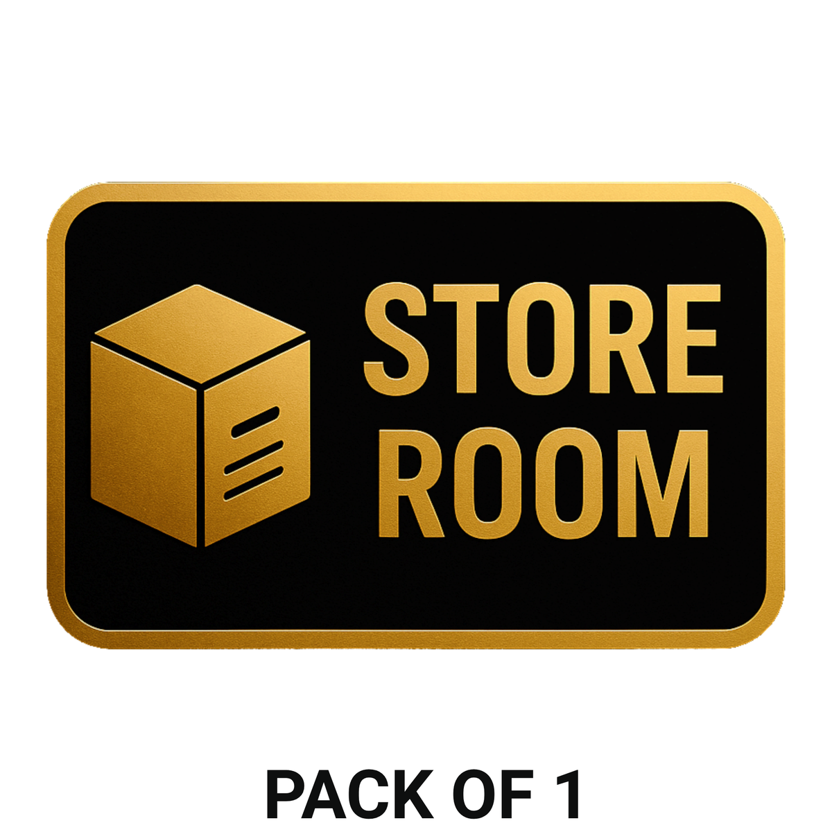 Smeeps Store Room Sticker – 23.88 x 15.24 cm Gold & Black Sign | Waterproof, Durable Vinyl Label for Shops, Offices & Warehouse