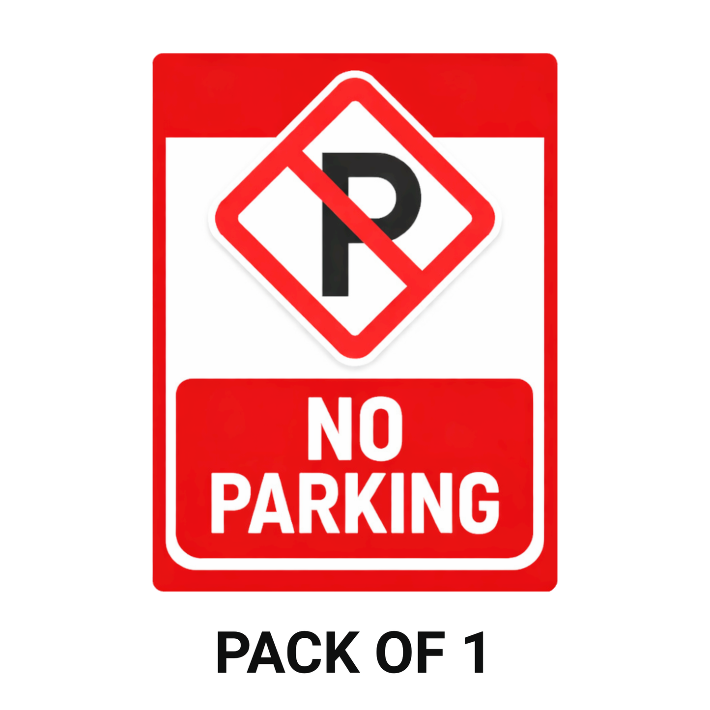 Smeeps No Parking Safety Sign Sticker – 20.32 × 15.24 cm (8 × 6 Inch) Red Parking Prohibited Vinyl Warning Sign | Waterproof UV Resistant Wash Proof Durable