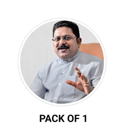 Smeeps T. T. V. Dhinakaran Portrait Round Sticker – 10.16 cm (4 Inch) Car & Bike Vinyl Decal | Waterproof UV Resistant Political Sticker