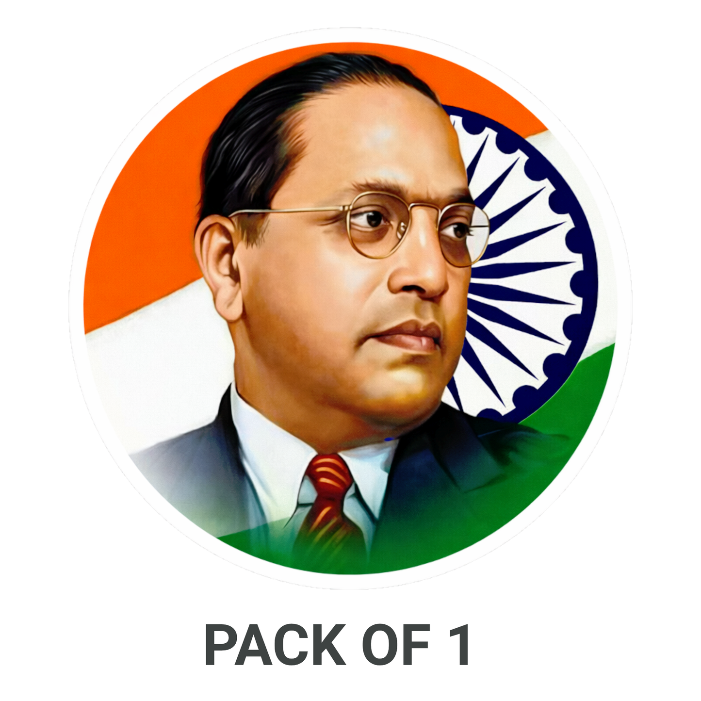 Smeeps Dr. B. R. Ambedkar Sticker – 10.16 × 10.16 cm (4 × 4 Inch) Premium Vinyl Decal | Indian Constitution Leader Portrait Design | Waterproof UV Resistant Wash Proof | Pack of 1