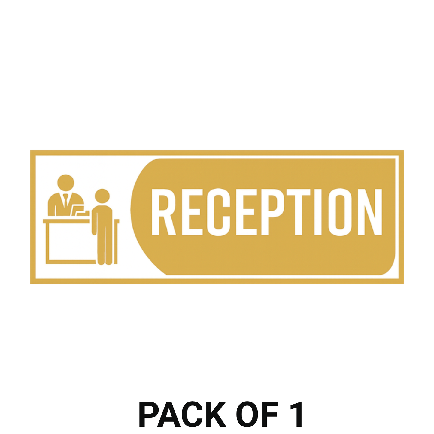 Smeeps Reception Sticker – 13.97 x 5.08 cm Office Door Vinyl Sign | Professional Gold Icon Design | Waterproof & Durable Label