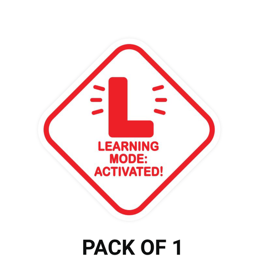 Smeeps “Learning Mode: Activated!” L Plates – 15 cm Reflective Diamond-Shaped Vinyl Stickers for Learner Drivers | Waterproof, Bold, and Funny