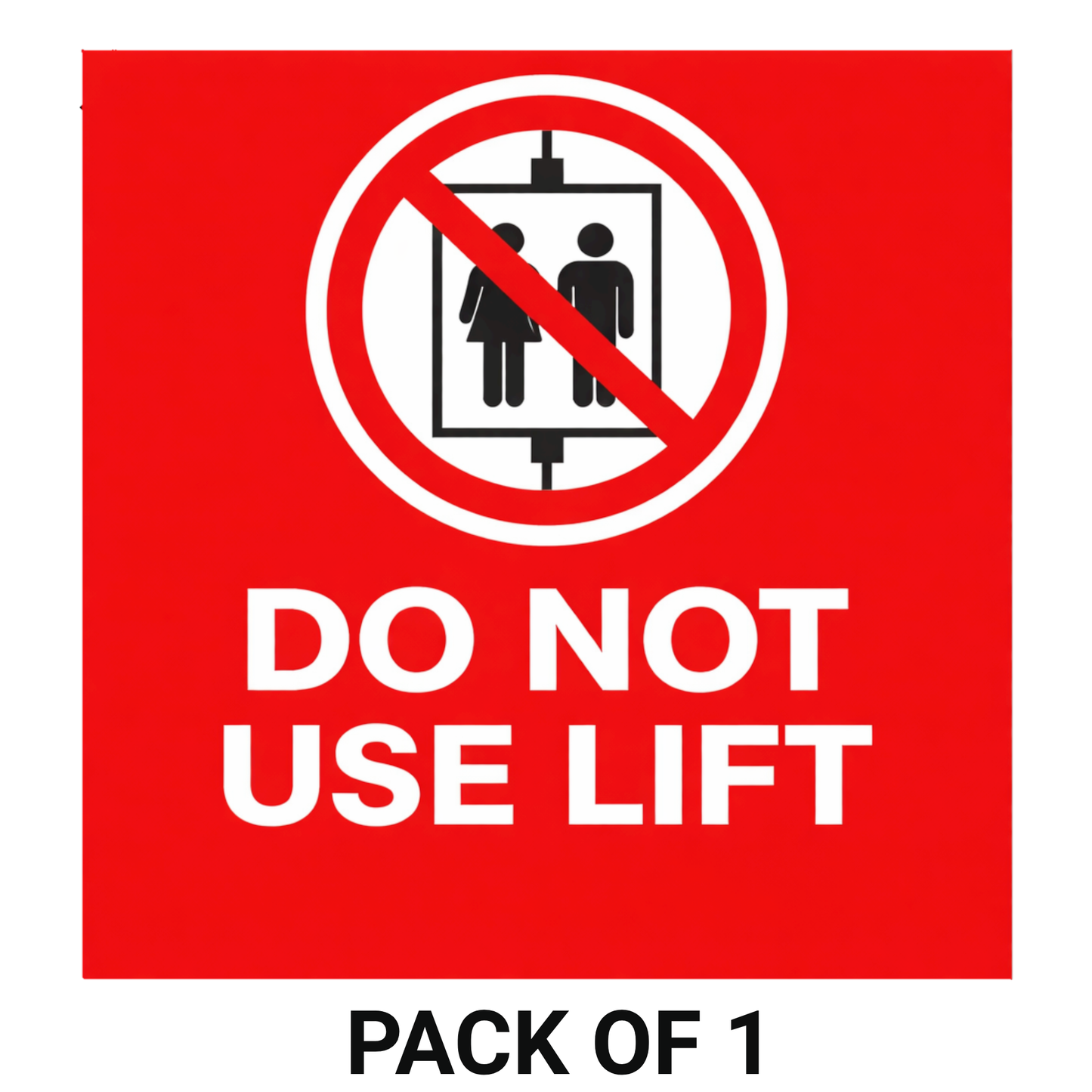 Smeeps Do Not Use Lift Sticker – 12.7 × 12.7 cm (5 × 5 Inch) Premium Vinyl Decal | Elevator Prohibition Safety Sign | Waterproof UV Resistant Wash Proof | Pack of 1