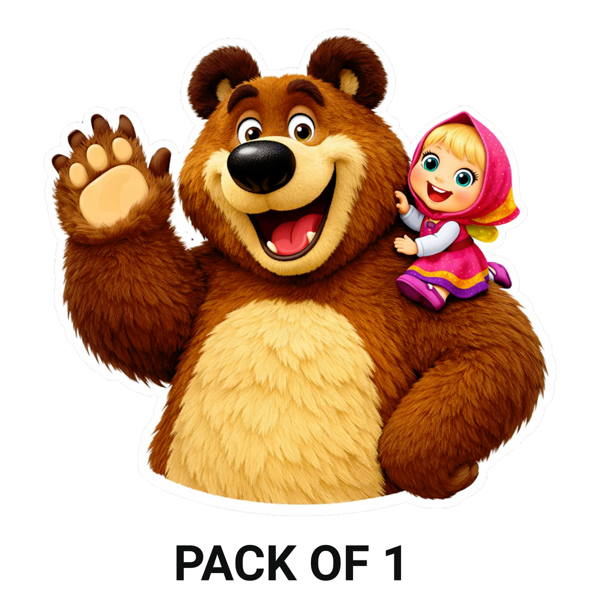 Smeeps Cute Bear Cartoon Vinyl Sticker – 10.67 × 10.16 cm (4.2 × 4 Inch) Waterproof Kids Cartoon Sticker for Bike, Car, Laptop & Helmet | Premium Die-Cut Decal | Pack of 1