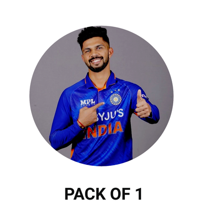 Smeeps Ruturaj Gaikwad Sticker – 10.16 cm (4 Inch) India Jersey Fan Vinyl Decal | Waterproof UV Resistant Round Sticker