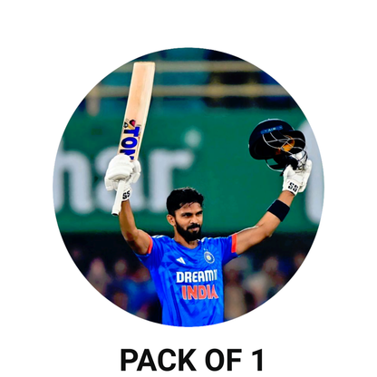 Smeeps Ruturaj Gaikwad Celebration Sticker – 10.16 cm (4 Inch) Team India Victory Vinyl Decal | Waterproof UV Resistant Round Sticker
