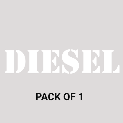 Smeeps DIESEL Text Sticker – 10 x 2 cm Bold White Vinyl Decal | Fuel Tank Label | Car, Bike & Scooter Sticker | Waterproof and UV-Resistant Design