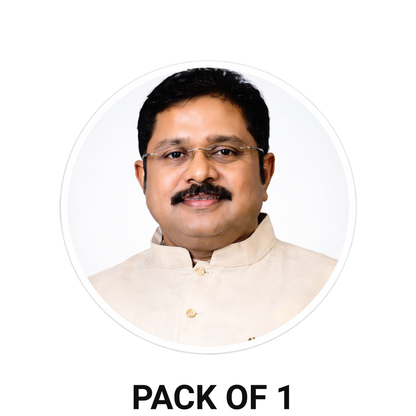 Smeeps TTV Dhinakaran Portrait Round Sticker – 10.16 cm (4 Inch) Car & Bike Vinyl Decal | Waterproof UV Resistant Political Sticker