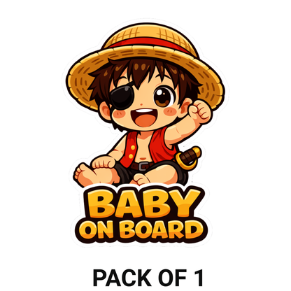 Smeeps Anime Baby On Board Car Sticker – 15.24 × 11.18 cm (6 × 4.4 Inch) Waterproof Vinyl Safety Sticker for Cars | Cute Cartoon Baby Warning Decal | UV Resistant | Pack of 1