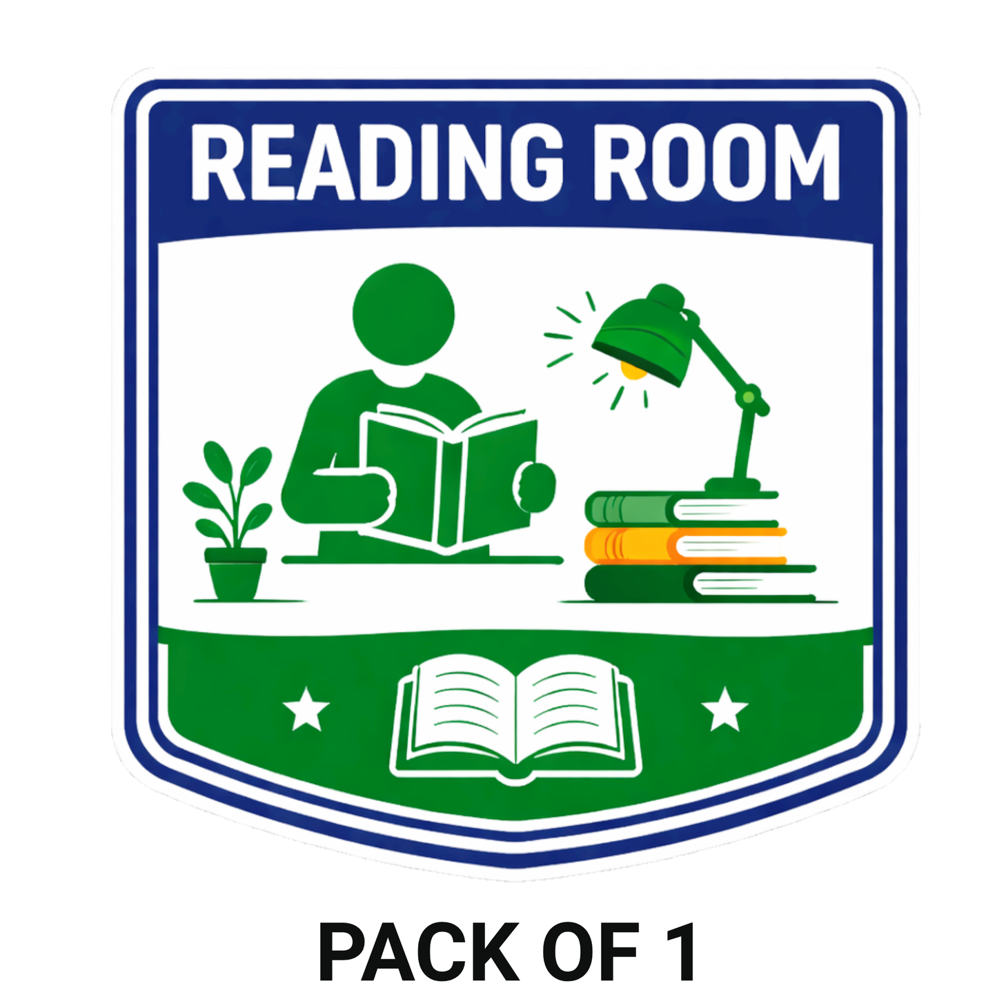 Smeeps Reading Room Sticker – 12.7 × 12.7 cm (5 × 5 Inch) Premium Vinyl Decal | Study & Library Reading Room Sign Design | Waterproof UV Resistant Wash Proof | Pack of 1