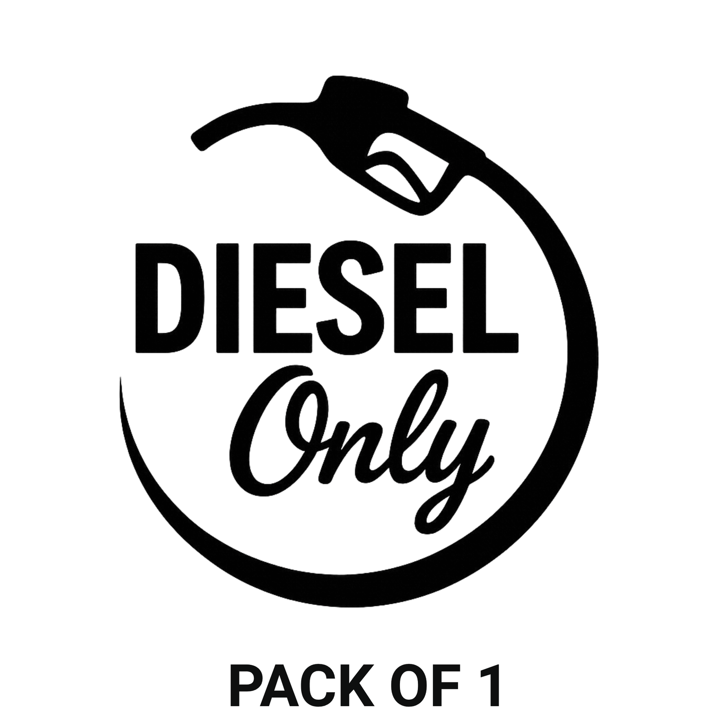 Smeeps Diesel Only Fuel Cap Sticker – 9.66 x 8.89 cm Black Vinyl Decal for Car & Bike | Fuel Type Indicator | Waterproof & UV-Resistant Sticker
