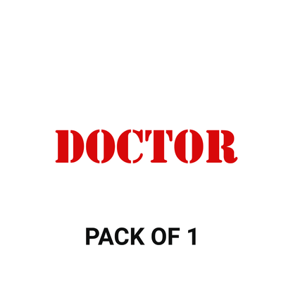 Smeeps DOCTOR Text Sticker – 16.3 x 3 cm Red Vinyl Decal | Professional Label for Car and Bike , Doors & Equipment | Wash-Proof & Durable