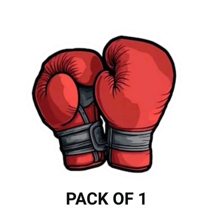 Smeeps Red Boxing Gloves Sticker – 9.15 x 8.89 cm Sports Vinyl Decal | Fighter & Gym Motivation Sticker | Waterproof & UV-Resistant Car & Bike Sticker