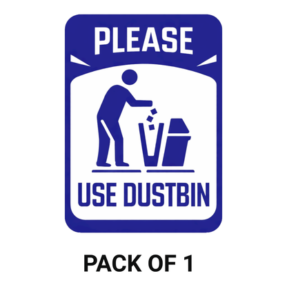 Smeeps Please Use Dustbin Sticker – 14 × 10.16 cm (5.5 × 4 Inch) Cleanliness Awareness Vinyl Sign | Waterproof UV Resistant Wash Proof Durable