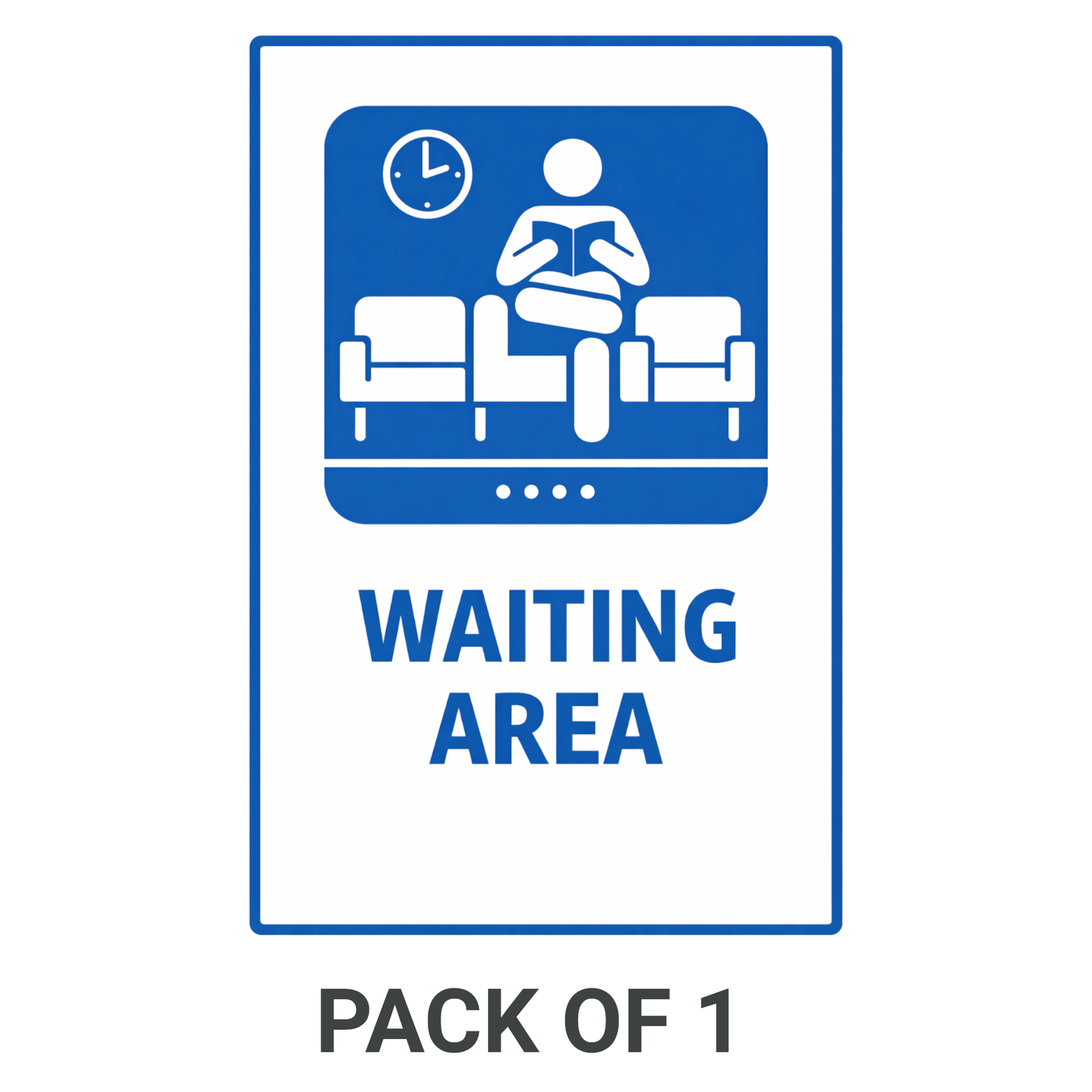 Smeeps Waiting Area Sticker – 15.24 × 10.16 cm (6 × 4 Inch) Office & Hospital Waiting Zone Vinyl Sign | Waterproof UV Resistant Wash Proof Durable