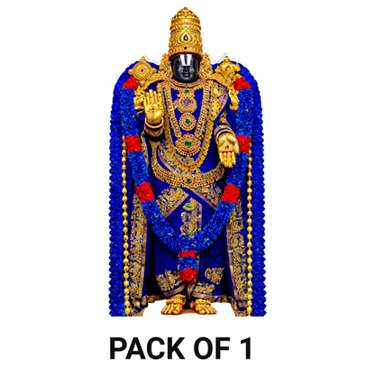 Smeeps Lord Venkateswara Tirupati Balaji Sticker – 12.7 × 6.60 cm (5 × 2.6 Inch) Hindu Religious Vinyl Decal for Car & Bike | Waterproof UV Resistant Devotional Sticker