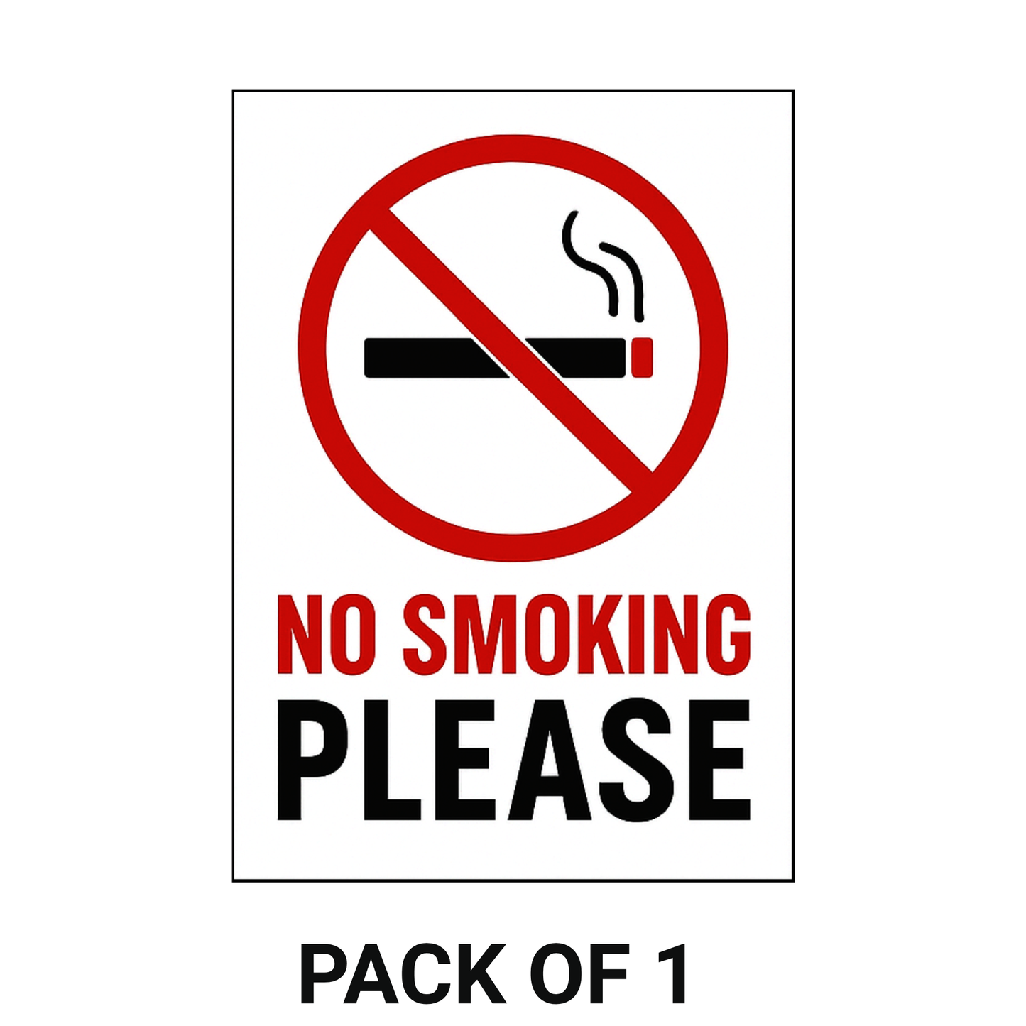 Smeeps No Smoking Please Sticker – 20.32 x 14.48 cm Safety Warning Sign | Waterproof & UV-Resistant Vinyl for Office, Shops & Public Areas