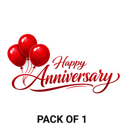 Smeeps Happy Anniversary Sticker – 10.16 × 5.34 cm (4 × 2.1 Inch) Waterproof Vinyl Die-Cut Anniversary Celebration Sticker for Gift Boxes, Wedding Anniversary Gifts, Scrapbooks & Decoration | Pack of 1