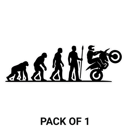 Smeeps Evolution Bike Stunt Vinyl Sticker – 12.7 × 4.07 cm (5 × 1.6 Inch) Waterproof Rider Evolution Sticker for Car, Bike & Helmet | Premium Die-Cut Decal | Pack of 1