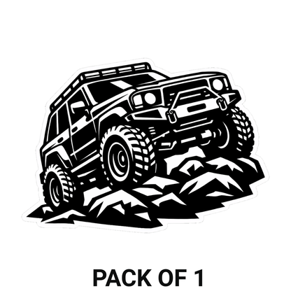 Smeeps Off Road SUV Vinyl Sticker – 11.43 × 7.88 cm (4.5 × 3.1 Inch) Waterproof 4x4 Adventure Car Sticker | UV Resistant Off-Road Jeep Decal | Pack of 1