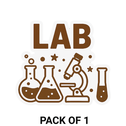 Smeeps LAB Sticker – 9.15 x 10.16 cm Science Lab Vinyl Decal | Microscopes & Beakers Design | Waterproof & Durable