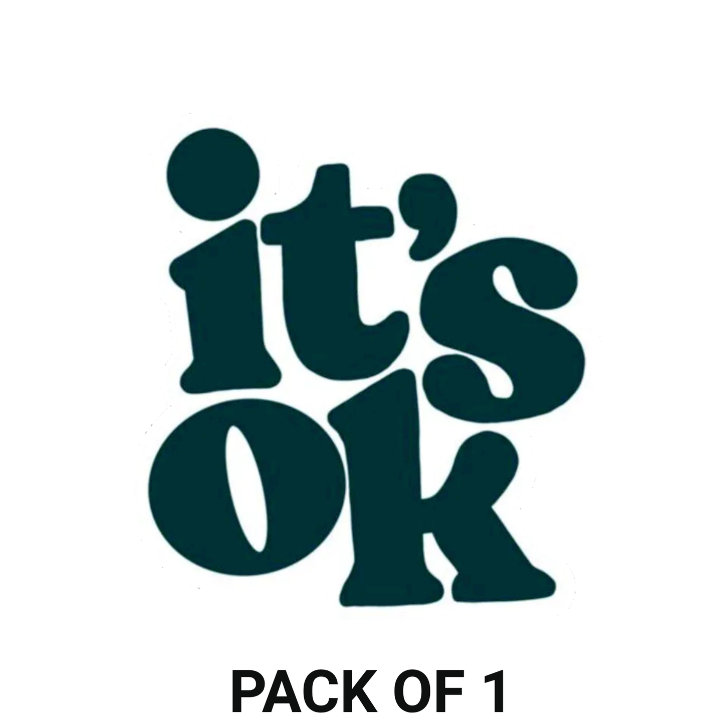 Smeeps “It’s OK” Minimal Typography Sticker – 10.16 x 9.15 cm Positive Quote Vinyl Decal | Aesthetic Motivational Design | Waterproof Car, Bike & Laptop Sticker
