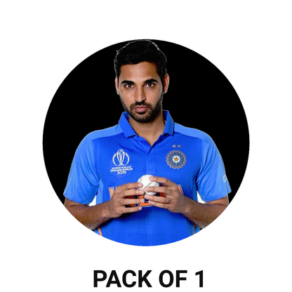 Smeeps Bhuvneshwar Kumar Sticker – 10.16 cm (4 Inch) India Cricket Fan Vinyl Decal | Waterproof UV Resistant Round Sticker