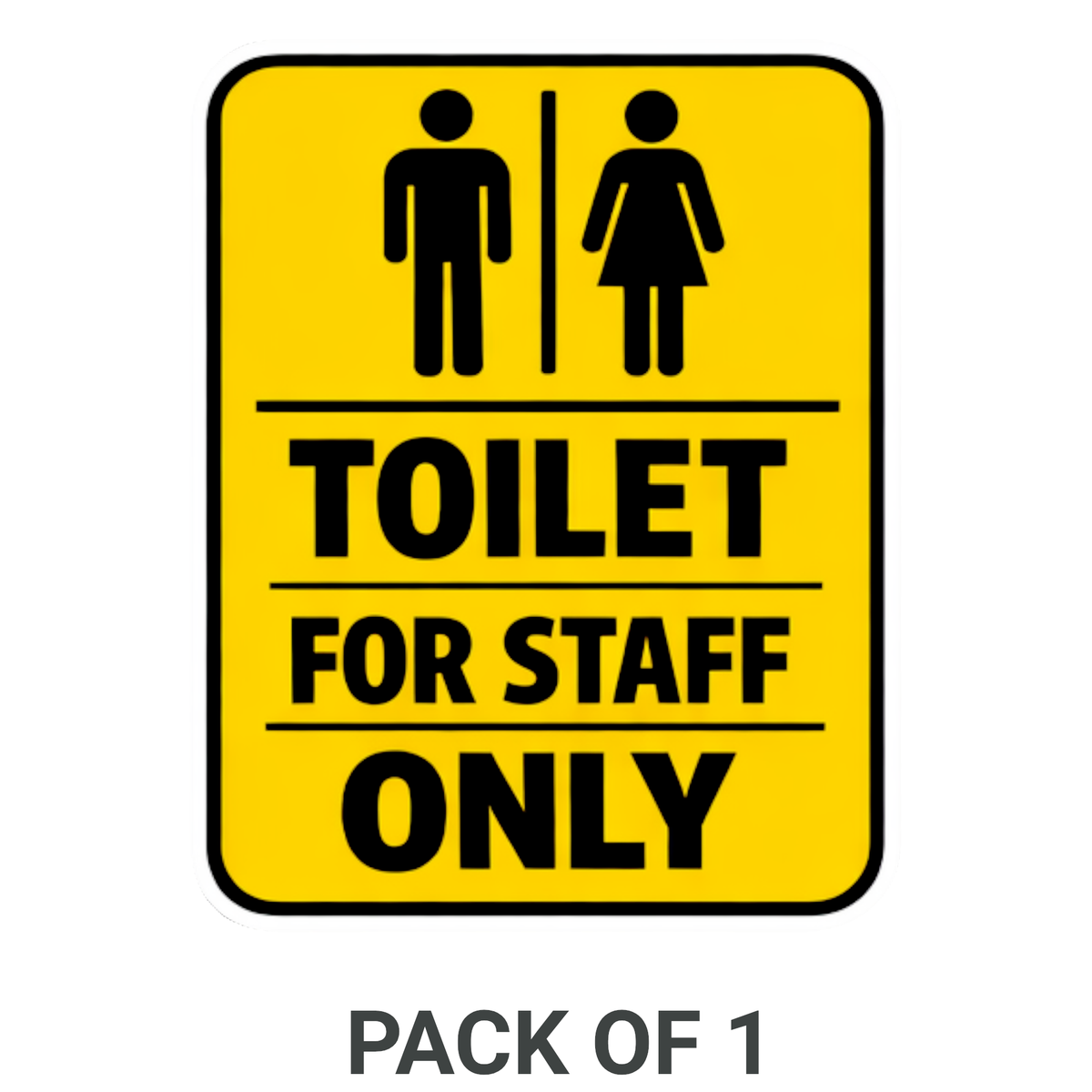 Smeeps Toilet for Staff Only Sticker – 17.78 × 14 cm (7 × 5.5 Inch) Waterproof Vinyl Staff Washroom Notice Sign | UV Resistant Wash Proof Office Toilet Sticker | Pack of 1
