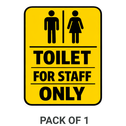 Smeeps Toilet for Staff Only Sticker – 17.78 × 14 cm (7 × 5.5 Inch) Waterproof Vinyl Staff Washroom Notice Sign | UV Resistant Wash Proof Office Toilet Sticker | Pack of 1
