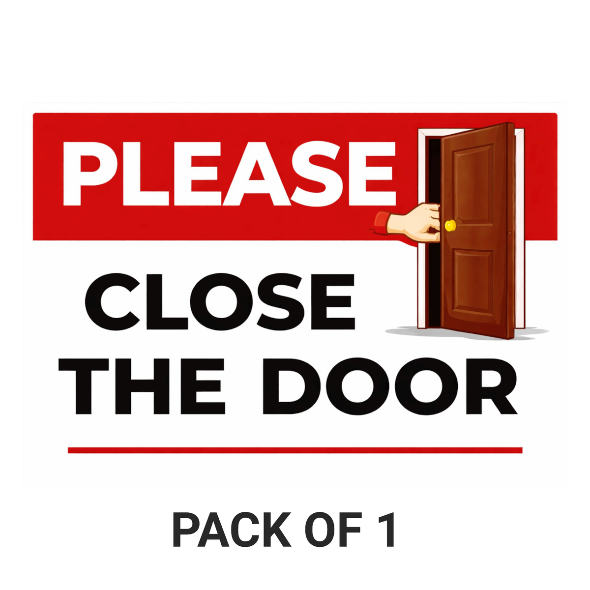 Smeeps Please Close The Door Instruction Sticker – 12.7 × 8.89 cm (5 × 3.5 Inch) Door Reminder Vinyl Sign | Waterproof UV Resistant Wash Proof Durable