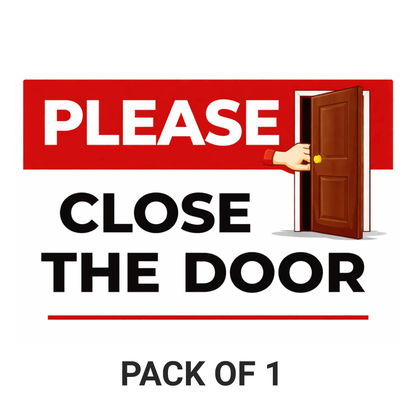 Smeeps Please Close The Door Instruction Sticker – 12.7 × 8.89 cm (5 × 3.5 Inch) Door Reminder Vinyl Sign | Waterproof UV Resistant Wash Proof Durable