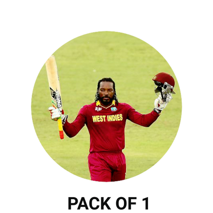 Smeeps Chris Gayle Sticker – 10.16 cm (4 Inch) West Indies Legend Fan Vinyl Decal | Waterproof UV Resistant Round Sticker