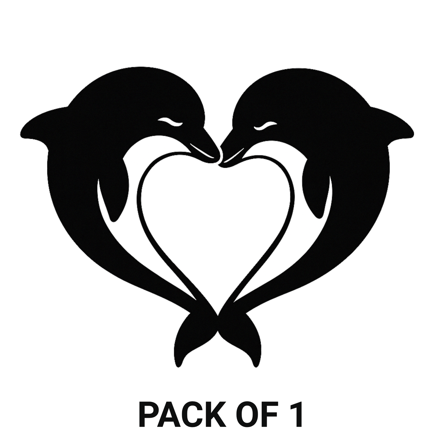 Smeeps Dolphin Couple Heart Sticker – 6.86 x 8.89 cm Car & Bike Vinyl Decal | Romantic Dolphin Love Design | Waterproof & Durable