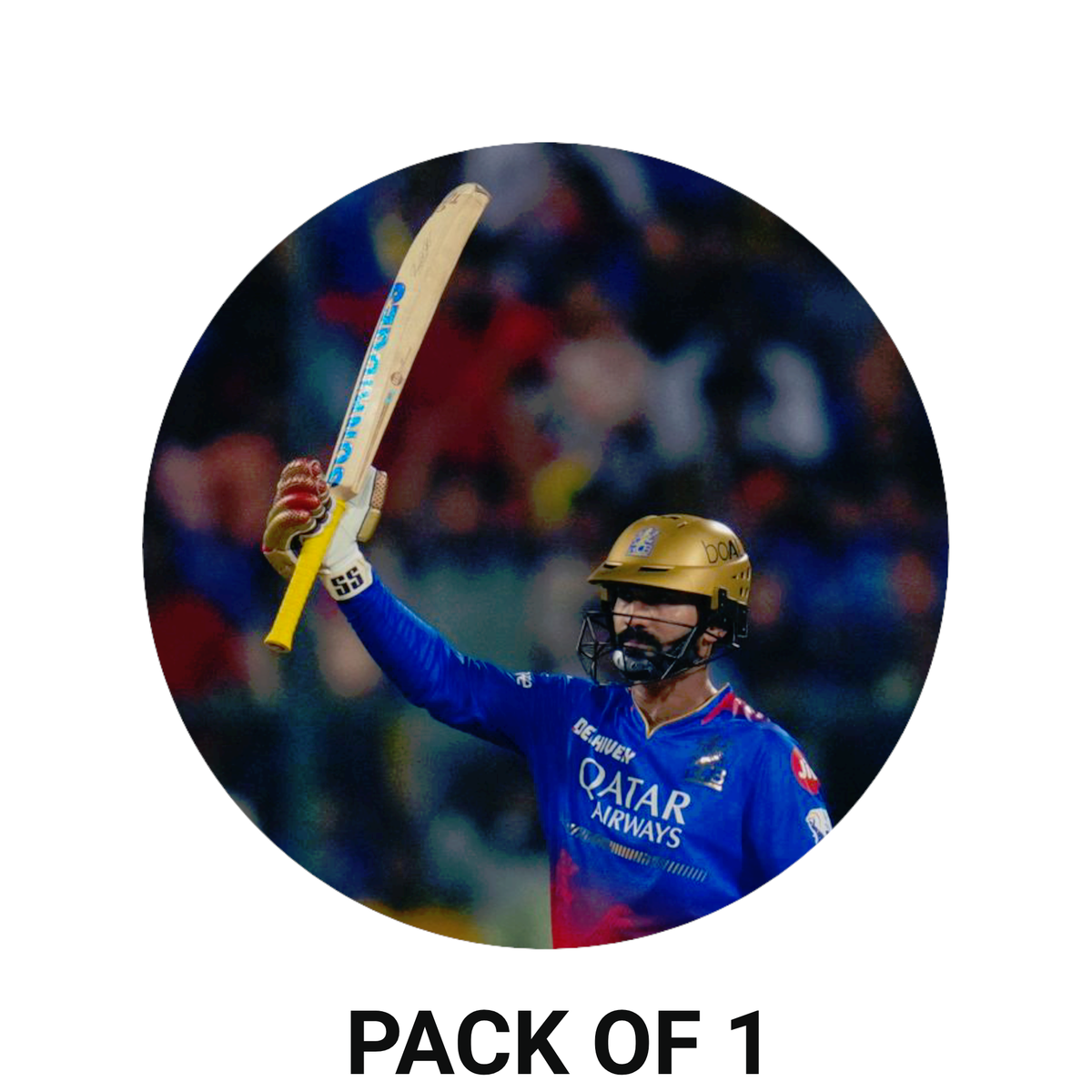 Smeeps Virat Kohli Sticker – 10.16 cm (4 Inch) RCB Celebration Fan Vinyl Decal | Waterproof UV Resistant Round Sticker