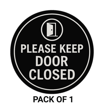 Smeeps “Please Keep Door Closed” Round Sign – 15.24 cm | Circle Door Sticker for Offices, Labs & Private Areas | Waterproof & Durable | Clear Bold Text & Icon