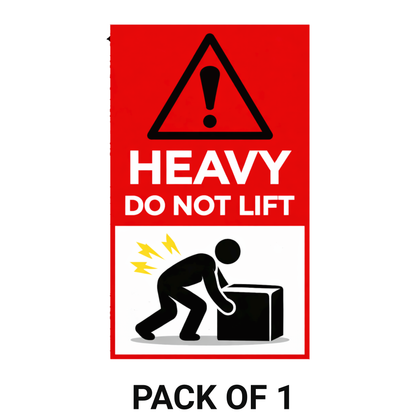 Smeeps Heavy Do Not Lift Warning Sticker – 8.89 × 15.24 cm (3.5 × 6 Inch) Premium Vinyl Safety Sign | Heavy Load Handling Warning Decal | Waterproof UV Resistant Wash Proof | Pack of 1