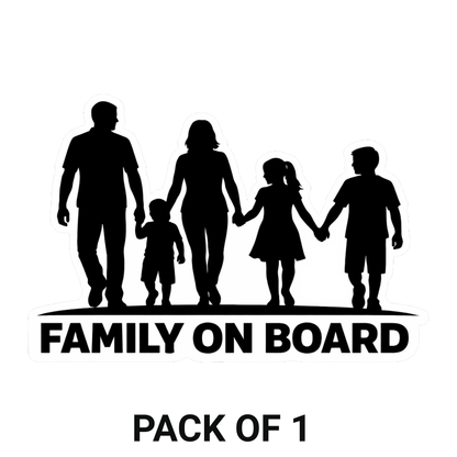 Smeeps Family On Board Vinyl Sticker – 15.24 × 10.16 cm (6 × 4 Inch) Waterproof Car Sticker for Rear Windshield, SUV & Family Cars | UV Resistant | Wash Proof | Pack of 1