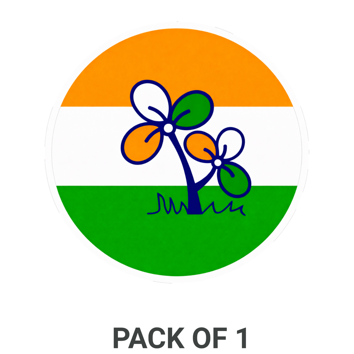 Smeeps AITC Trinamool Congress Logo Round Sticker – 10.16 cm / 4 Inch Car & Bike Vinyl Decal | Party Symbol Design | Waterproof & UV Resistant